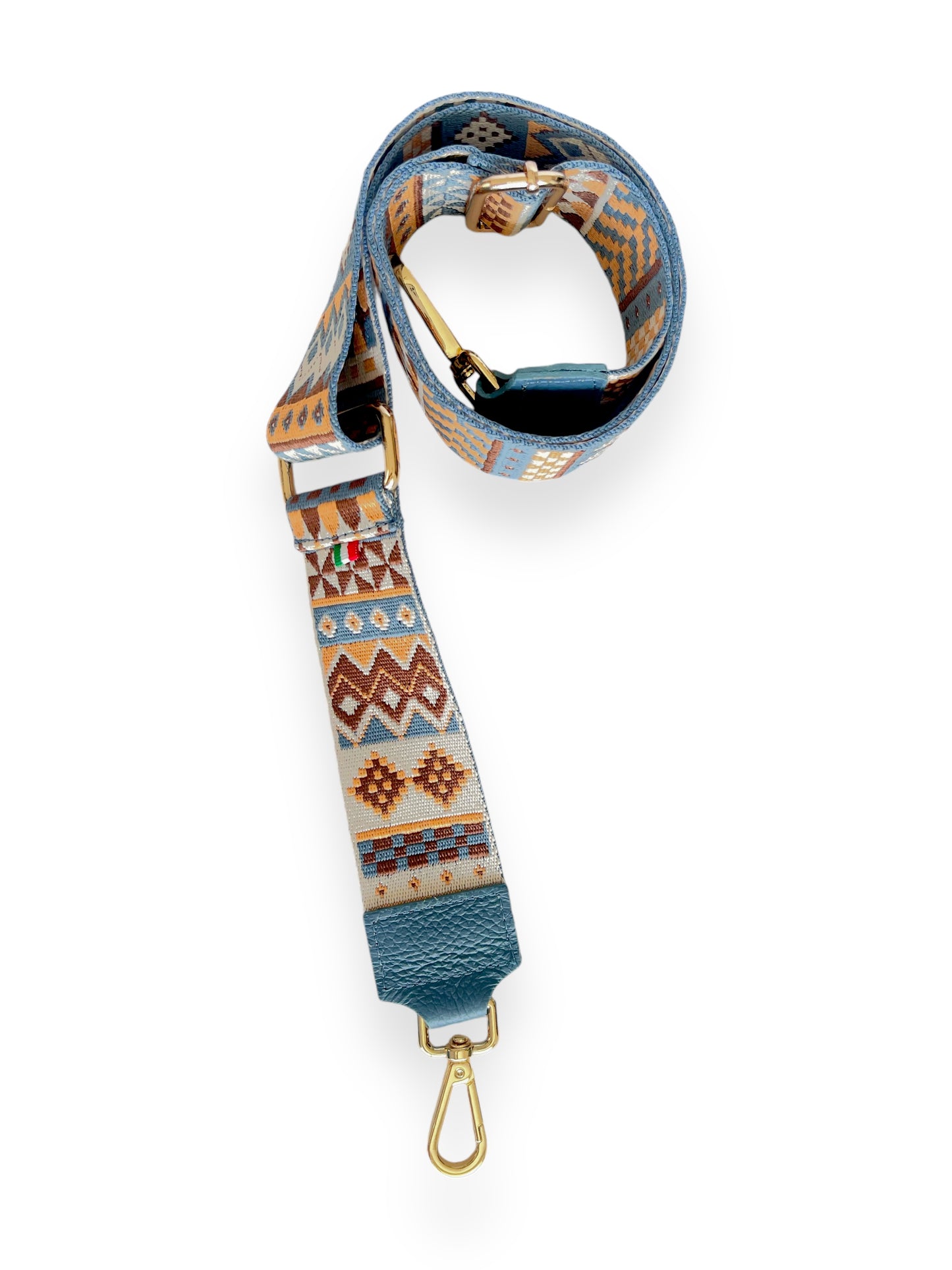 Italian Vibrant Strap - Blue Leather Ends
