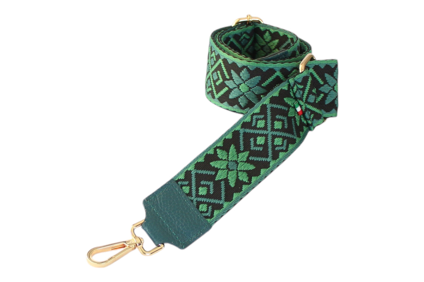 Italian Vibrant Strap - Green Leather Ends