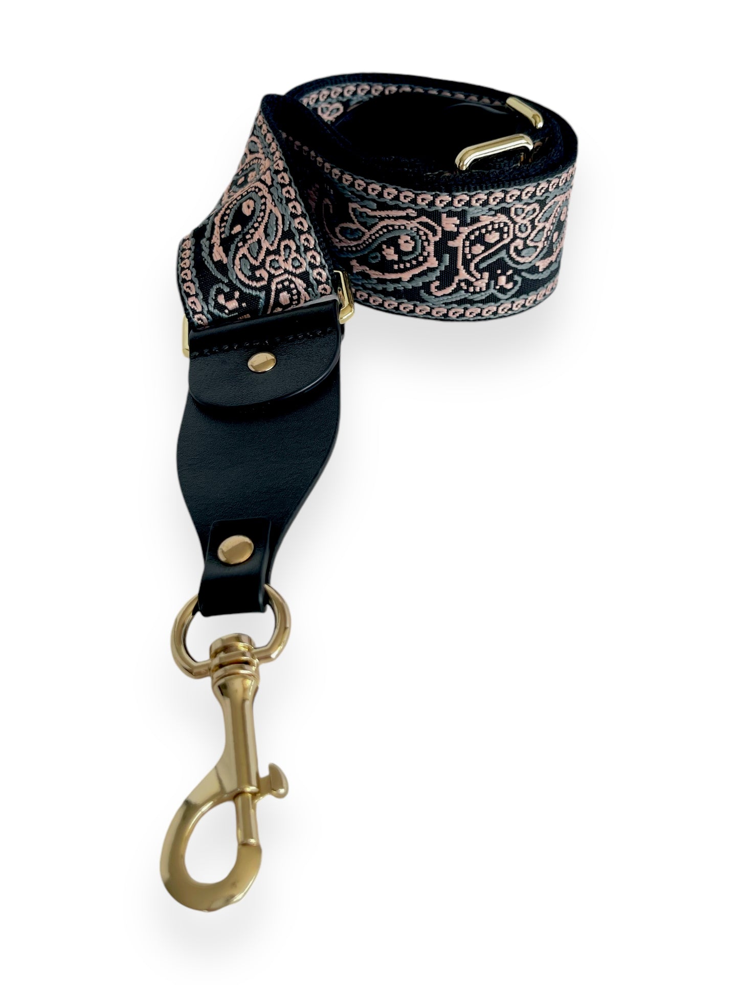 Correa Essence - Extremos de cuero rosa y negro